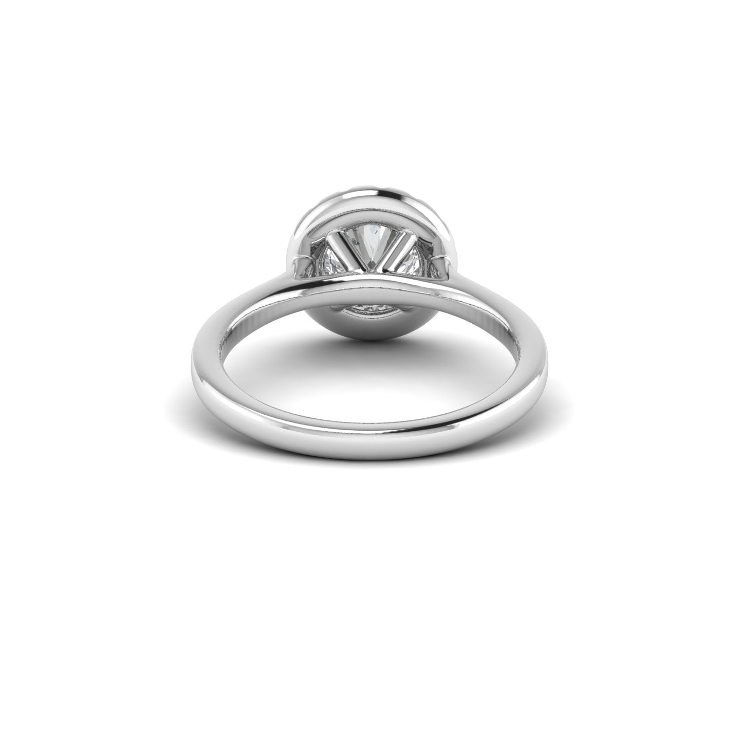 White Gold Studded 1.07 Carat Lab Grown Diamond Ring-F Color VS1 Clarity.